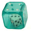 Double Dice 1d6 inside d6 (19mm) Green Shell w/internal White/black d6