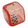 Double Dice 1d6 inside d6 (19mm) Red Shell w/internal White/black d6