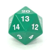 Huge 55mm Opaque Green/white d20