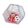 Double Dice d12 Clear Shell w/Internal Translucent Red/white d12