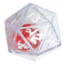 Double Dice d20 Clear Shell w/Internal Translucent Red/white d20