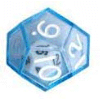 Double Dice d10 Blue Shell w/Internal Opaque White/black d10