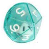 Double Dice d10 Green Shell w/Internal Opaque White/black d10