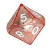 Double Dice d10 Red Shell w/Internal Opaque White/black d10