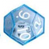 Double Dice d12 Blue Shell w/Internal Opaque White/black d12