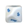 French Worded 1-10 White/blue d10