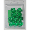 Translucent D10 10-Set Green w/white
