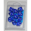 Translucent D10 10-Set Blue w/white