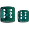Translucent D6 16mm (12 Dice) Teal w/white