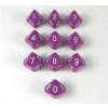 Opaque D10 10-Set Lt. Purple/white