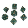 Opaque Polyhedral 7-Set Dusty Green w/gold