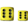 Opaque D6 16mm (12 Dice) Yellow w/black
