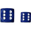 Opaque D6 16mm (12 Dice) Blue w/white
