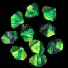 Gemini? D10 10-Set Green-Yellow w/silver