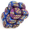 Gemini? D6 16mm (12 Dice) Blue-Purple w/gold