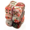 Gemini? D6 16mm (12 Dice) Green-Yellow w/silver