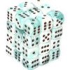 Gemini? D6 12mm (36 Dice) White-Teal w/black