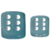 D6 16 mm (12 Dice) Frosted? Teal w/white