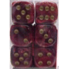 D6 16 mm (12 Dice) Vortex Burgundy w/gold