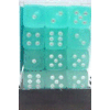 D6 12mm (36 Dice) Frosted? Teal w/white