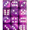D6 12mm (36 Dice) Festive? Violet w/white