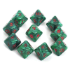 Ankh d10 Set (Green marble w/ red #s, 10 dice/set)